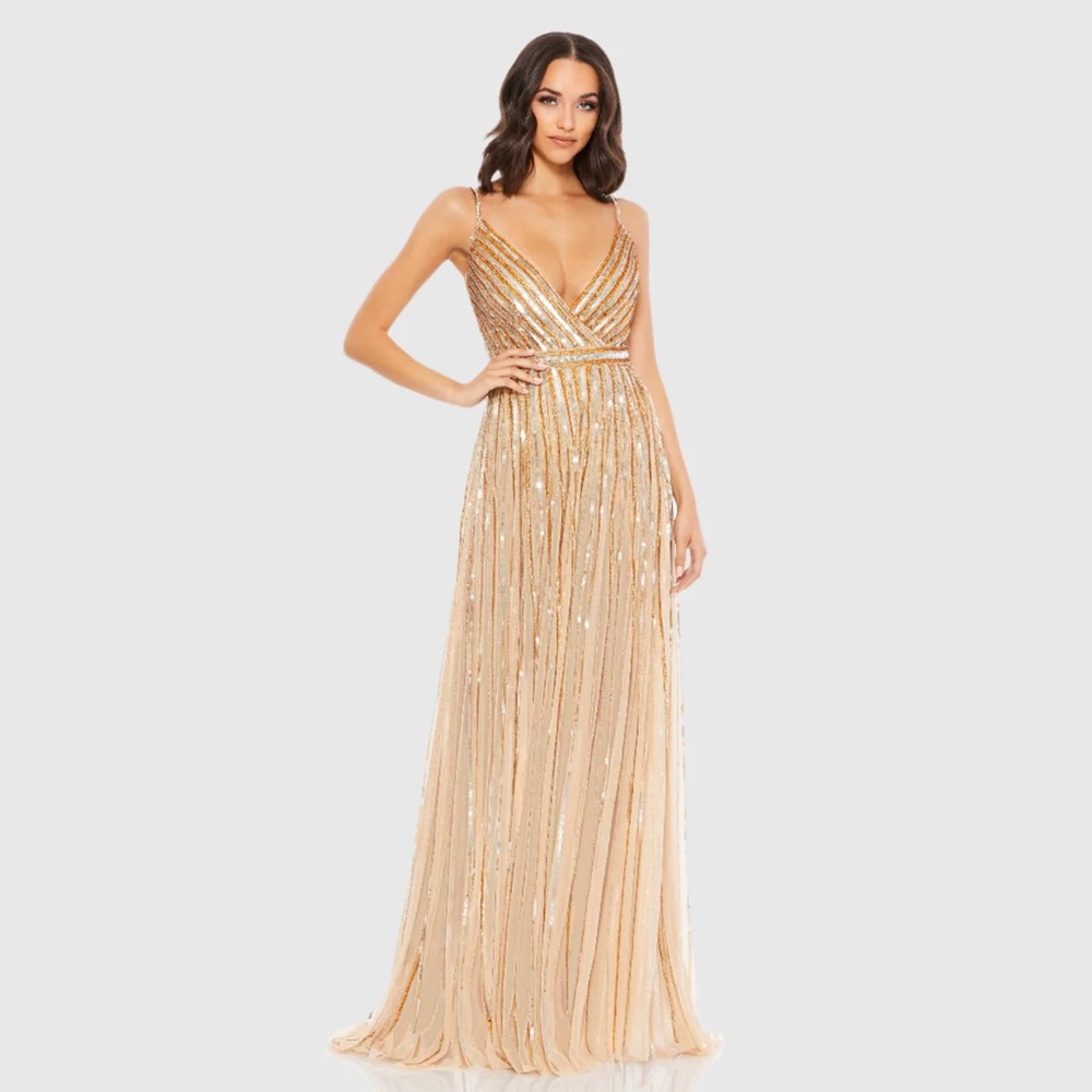 Elegant Gold Evening Gown